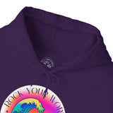 Rock Your World Retro Heatwave Crystal Sunset Crashing Wave Hoodie – Unisex Heavy Duty Pullover Hooded Sweatshirt
