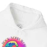 Rock Your World Retro Heatwave Crystal Sunset Crashing Wave Hoodie – Unisex Heavy Duty Pullover Hooded Sweatshirt