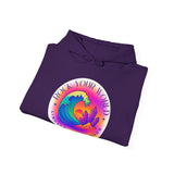Rock Your World Retro Heatwave Crystal Sunset Crashing Wave Hoodie – Unisex Heavy Duty Pullover Hooded Sweatshirt