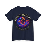 Rock Your World Moonlight Wave Crystal Tee – Heavy Duty Unisex BACK Print + Front Logo