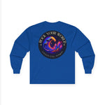 Rock Your World Moonlight Wave Crystal Long Sleeve Shirt – Unisex Heavy Cotton BACK Print + Front Logo