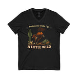 Refuse Domestication Wild Horse V-Neck T-Shirt - Nature Rebel Graphic Tee
