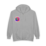 Rock Your World Retro Heatwave Crystal Sunset Crashing Wave Zip Hoodie – Unisex Heavy Blend Full-Zip Sweatshirt