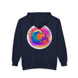 Rock Your World Retro Heatwave Crystal Sunset Crashing Wave Zip Hoodie – Unisex Heavy Blend Full-Zip Sweatshirt
