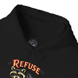 Refuse Domestication Raccoon Hoodie - Vintage Style Nature Graphic Sweatshirt
