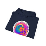 Rock Your World Retro Heatwave Crystal Sunset Crashing Wave Hoodie – Unisex Heavy Duty Pullover Hooded Sweatshirt