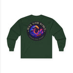 Rock Your World Moonlight Wave Crystal Long Sleeve Shirt – Unisex Heavy Cotton BACK Print + Front Logo