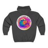 Rock Your World Retro Heatwave Crystal Sunset Crashing Wave Zip Hoodie – Unisex Heavy Blend Full-Zip Sweatshirt