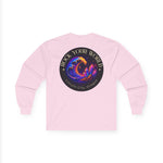 Rock Your World Moonlight Wave Crystal Long Sleeve Shirt – Unisex Heavy Cotton BACK Print + Front Logo
