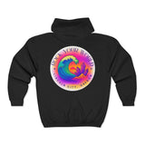 Rock Your World Retro Heatwave Crystal Sunset Crashing Wave Zip Hoodie – Unisex Heavy Blend Full-Zip Sweatshirt