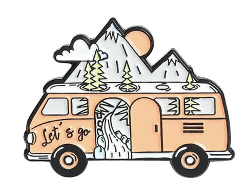 Camper Van Mountains Enamel Pin