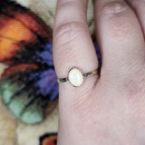 Oval Australian Precious Opal Ring in Sterling Silver Various Sizes - Rock Your World 