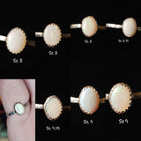 Oval Australian Precious Opal Ring in Sterling Silver Various Sizes - Rock Your World 