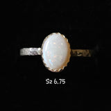 Oval Australian Precious Opal Ring in Sterling Silver Various Sizes - Rock Your World 