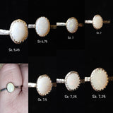 Oval Australian Precious Opal Ring in Sterling Silver Various Sizes - Rock Your World 