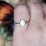 Oval Australian Precious Opal Ring in Sterling Silver Various Sizes - Rock Your World 
