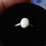 Oval Australian Precious Opal Ring in Sterling Silver Various Sizes - Rock Your World 