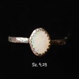 Oval Australian Precious Opal Ring in Sterling Silver Various Sizes - Rock Your World 