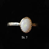 Oval Australian Precious Opal Ring in Sterling Silver Various Sizes - Rock Your World 