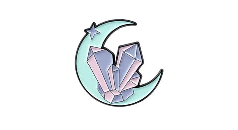 Crystal Moon Enamel Pin
