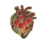 Mushroom Heart Enamel Pin