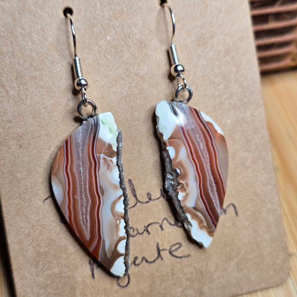 Sumatran Carnelian Agate Earrings | Red Striped Stone – Rock Your