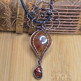 Rock Your World Hot Air Balloon Pendant Carnelian Tube Agate Fire Agate