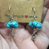 Turquoise and Labradorite Rain Cloud Earrings in Sterling Silver - Rock Your World 