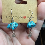 Turquoise and Labradorite Rain Cloud Earrings in Sterling Silver - Rock Your World 