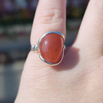 Swazi Rose Carnelian Agate Sterling Silver Ring Sz 7