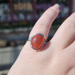 Swazi Rose Carnelian Agate Sterling Silver Ring Sz 7