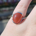 Swazi Rose Carnelian Agate Sterling Silver Ring Sz 7