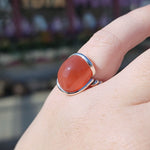 Swazi Rose Carnelian Agate Sterling Silver Ring Sz 7