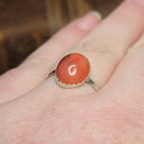 Carnelian Agate Ring sz 11 – Rare Red Agate from Southwest Washington