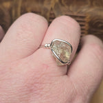 Raw Light Pink Oregon Sunstone Ring Size sz 11.5 - Sterling Silver