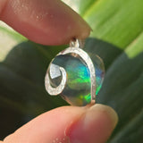 Aurora Opal Dark Heart Pendant – Sterling Silver Pendant