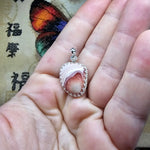 Natural Pink Rhodochrosite Pendant in Sterling Silver