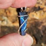 Boulder Opal Pendant Sterling Silver - Ribbons of Hidden Flash