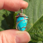 Sky Blue Turquoise with Red-Brown Matrix Pendant – Sterling Silver
