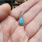 Dainty Ocean Blue Larimar Pendant Sterling Silver