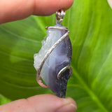 Purple Red Agate Crystal Pendant – Sterling Silver One-of-a-Kind