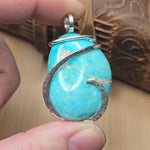 Desert Sky Blue Vintage Turquoise Pendant – Sterling Silver - Rock Your World 