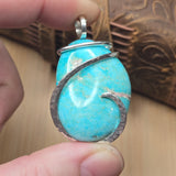 Desert Sky Blue Vintage Turquoise Pendant – Sterling Silver - Rock Your World 