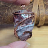Picture Jasper Pendant – Dusty Pink Mauve + Lavender Scene in Copper