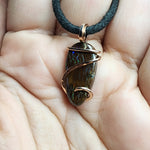 Australian Boulder Opal Pendant in 14kt Rose Gold Filled - Rainbow Peekaboo