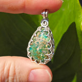 Kingman Turquoise Probably Pendant – Sterling Silver, Wild and Weird - Rock Your World 