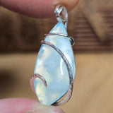 Sky Plume & Aurora Opal Triplet Pendant – Cloudlight in Sterling Silver