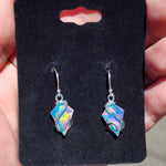 Faceted Rainbow Aurora Opal Earrings In Sterling Silver