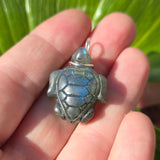 Tidewalker – Labradorite Sea Turtle Pendant in Sterling Silver