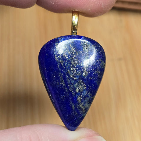 Lapis Lazuli Pendant – Midnight Sky with Golden Pyrite Gold Tone